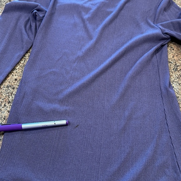 Cherish Andria Long Sleeve Chest Cutout Ribbed Purple Top Womens Size Small - Picture 7 of 8